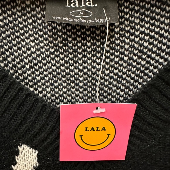 Dressed in LaLa - chunky V-neck sweater with lightning bolts - Size Medium - Picture 3 of 4